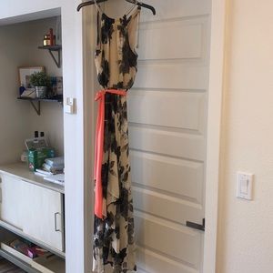 Neutral floral maxi dress